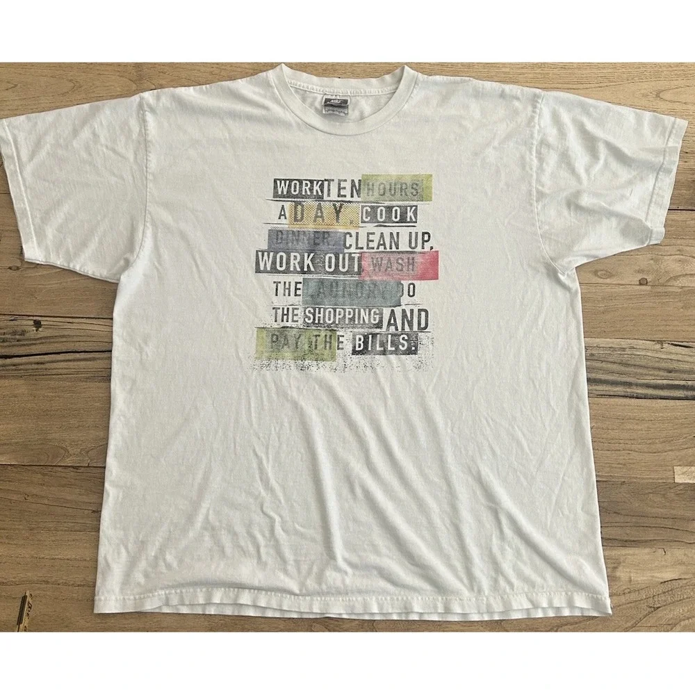 Vtg Nike Feminist T Shirt Made In USA Distressed Graphic XL